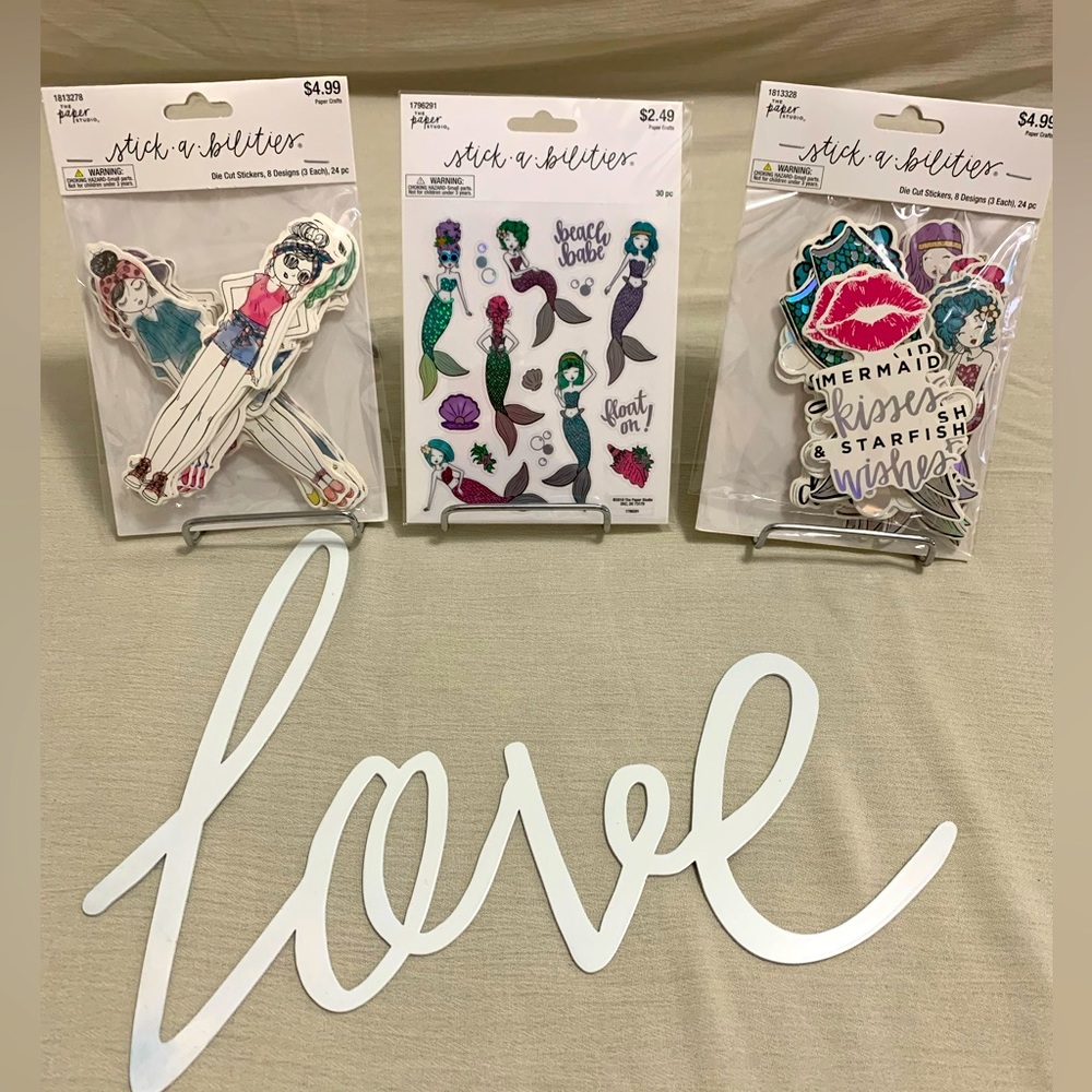 78 pc The Paper Studio Stickabilities Girls & Mermaids Stickers